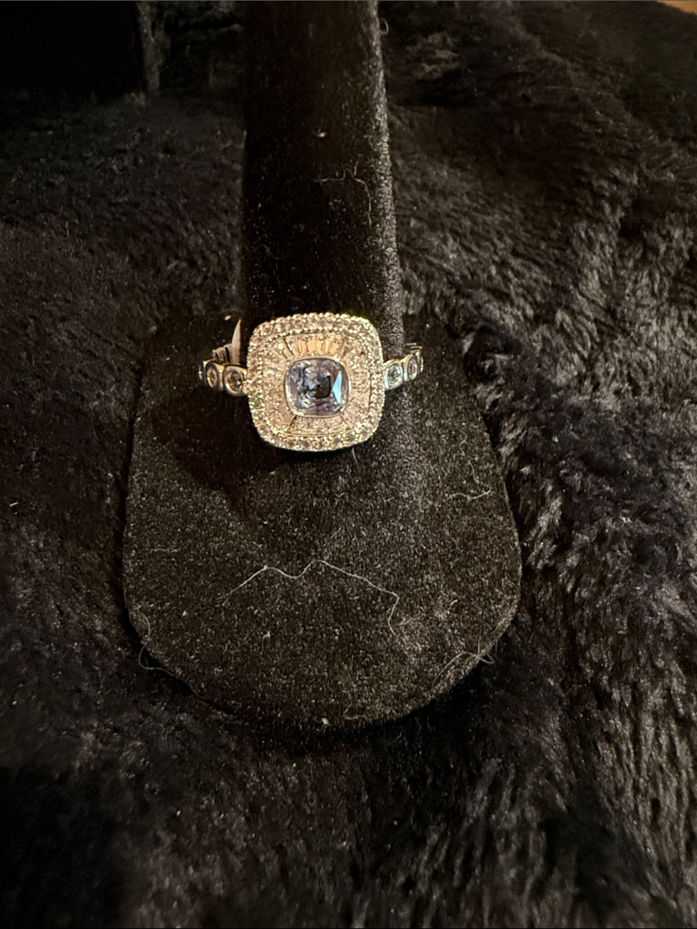 Blue Center Halo Ring - Women Jewelry